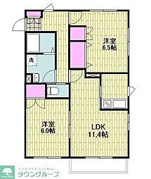 クロープ辛夷 2LDKの間取図画像