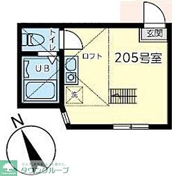 ユナイト星川クロックムッシュ ワンルームの間取図画像