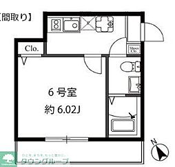 カーサフェリーチェ鶴ヶ峰 1Kの間取図画像