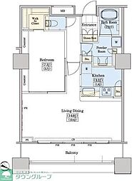 レジディアタワー上池袋タワーサイド 1LDKの間取図画像
