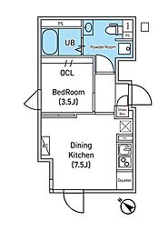 DUOMAISON巣鴨 1DKの間取図画像