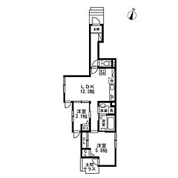 City bright SHIBUYA 2LDKの間取図画像
