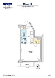 プラウドフラット西日暮里ディアージュ 1Kの間取図画像