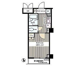 コートブリーズ根津 1Kの間取図画像