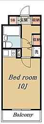 セルベコート大山 ワンルームの間取図画像