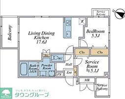 CALM大塚 1SLDKの間取図画像