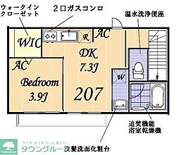 ベルクオーレ巣鴨 1DKの間取図画像