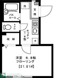 ローズガーデン 1Kの間取図画像