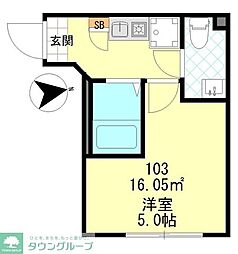 Grip蓮根 ワンルームの間取図画像