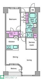 レジディアタワー上池袋パークサイド 1SLDKの間取図画像