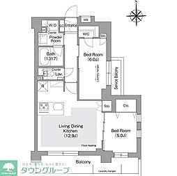 コンフォリア・リヴ文京護国寺 2LDKの間取図画像