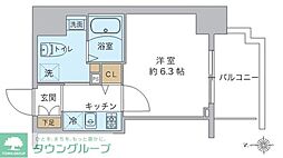 スプランディッド品川 1Kの間取図画像