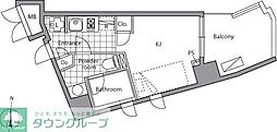 レジディア目白2 1Kの間取図画像
