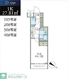 ビューテラス茗荷谷 1Kの間取図画像