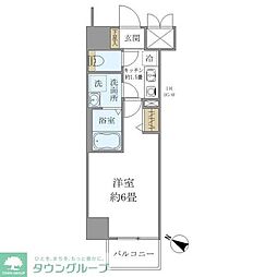 シエル白山B館 1Kの間取図画像