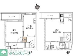 レピュア西尾久レジデンス 5階1LDKの間取り