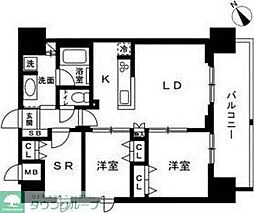 アルファレジデンシア南千住 14階2SLDKの間取り