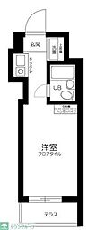 トップ本郷 1階ワンルームの間取り