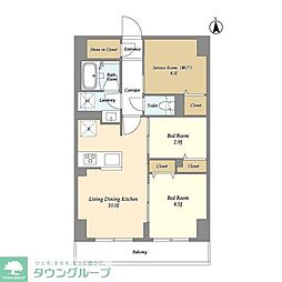ドゥーエ尾久 2SLDKの間取図画像
