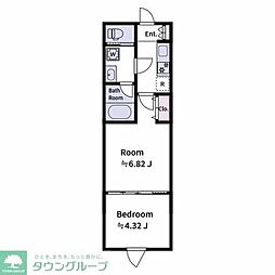 豊島区目白5丁目マンション 2Kの間取図画像