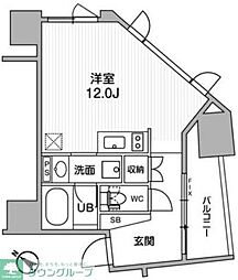 nidoSUGAMO ワンルームの間取図画像