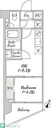 LUMIECHONCHOWEST 1DKの間取図画像