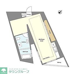 トレフォルム ワンルームの間取図画像