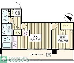 シャンスベルグ 1DKの間取図画像