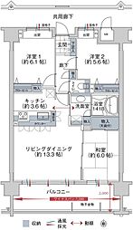 ポレスター晃望台 3LDKの間取図画像