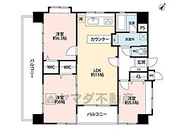 ツインタワー空港通り 3LDKの間取図画像