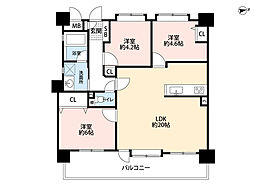 アプローズ那珂 3LDKの間取図画像