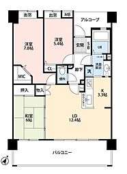 モントーレ春日スクエア 3LDKの間取図画像