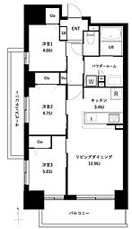 アーバンパーク谷在家 3LDKの間取図画像