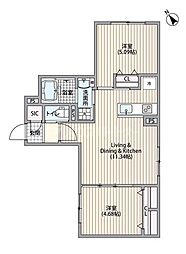 エルファーロ日暮里 2LDKの間取図画像