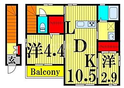プラムフォレスト1 2LDKの間取図画像