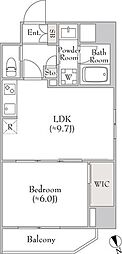 ルミークアン北上野 1LDKの間取図画像