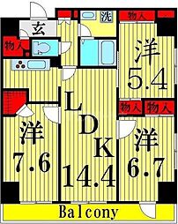 RoyalKJ 3LDKの間取図画像