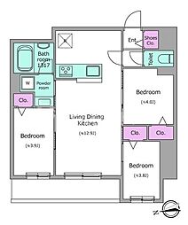 ドゥーエ日暮里3 3LDKの間取図画像