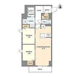 ドゥーエ尾久 2LDKの間取図画像