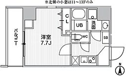 仮)Weave Base -Ueno North 1Kの間取図画像