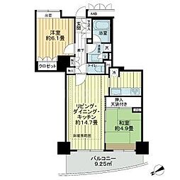 マークスタワー 2LDKの間取図画像