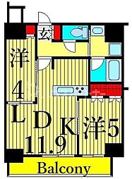プラウドフラット日暮里 2LDKの間取図画像