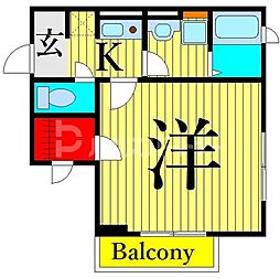 メゾンパークス 1Kの間取図画像
