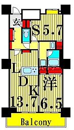 ロイヤルパークスタワー南千住 1SLDKの間取図画像
