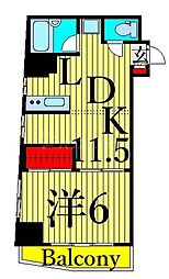 阪上ロイヤルハイツ第二 1LDKの間取図画像