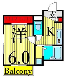 エクセレント・カーサ菜 1Kの間取図画像