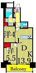 クレヴィア日暮里ザ・レジデンス 2LDKの間取図画像