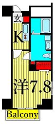 ARTESSIMOLARGO 1Kの間取図画像
