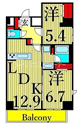 デルックス田端 2LDKの間取図画像