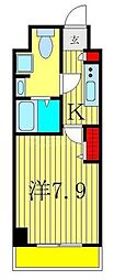 グランスカイ町屋 1Kの間取図画像